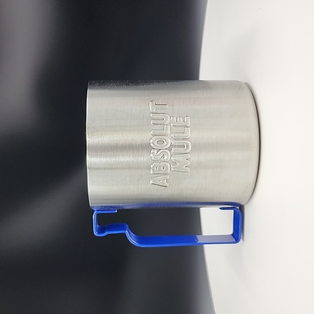 Absolut Mule Metal Cup Mug with Vodka Bottle-shaped Blue Handle